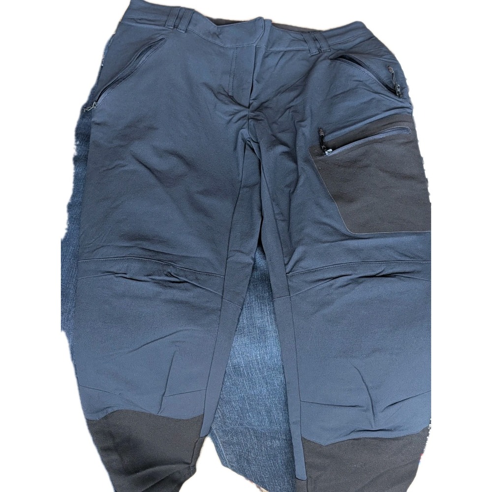 NWT H&M Sport Women's Pants Size 8 Navy With Blk Ankle Accents Zip Pockets‎  $50